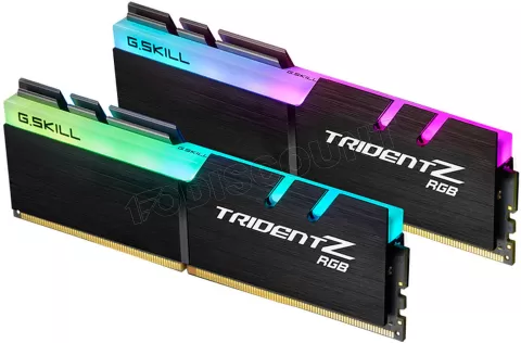 Photo de Kit Barrettes mémoire 16Go (2x8Go) DIMM DDR4 G.Skill Trident Z RGB  3200Mhz (Noir)