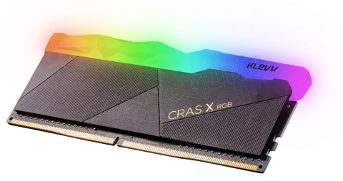 Photo de Kit Barrettes mémoire 16Go (2x8Go) DIMM DDR4 Klevv Cras X RGB  3200Mhz (Noir)