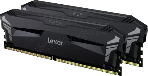 Photo de Kit Barrettes mémoire 16Go (2x8Go) DIMM DDR4 Lexar Ares OC  3600Mhz (Noir)