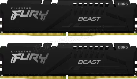 Photo de Kit Barrettes mémoire 16Go (2x8Go) DIMM DDR5 Kingston Fury Beast 5200MHz (Noir)