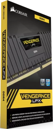 Photo de Kit Barrettes mémoire 32Go (2x16Go) DIMM DDR4 Corsair Vengeance LPX 2666Mhz (Noir)
