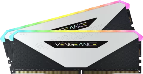 Photo de Kit Barrettes mémoire 32Go (2x16Go) DIMM DDR4 Corsair Vengeance RT RGB  3600Mhz (Noir/Blanc)