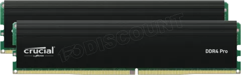 Photo de Kit Barrettes mémoire 32Go (2x16Go) DIMM DDR4 Crucial Pro  3200Mhz (Noir)