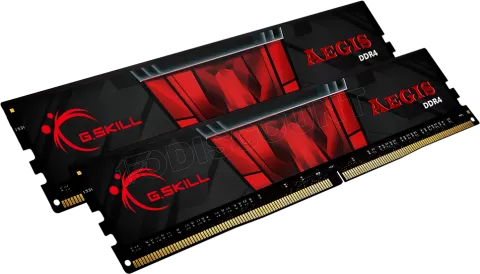 Photo de Kit Barrettes mémoire 32Go (2x16Go) DIMM DDR4 G.Skill Aegis  2400Mhz (Noir et Rouge)