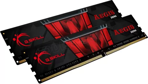 Photo de Kit Barrettes mémoire 32Go (2x16Go) DIMM DDR4 G.Skill Aegis  3000Mhz (Noir et Rouge)