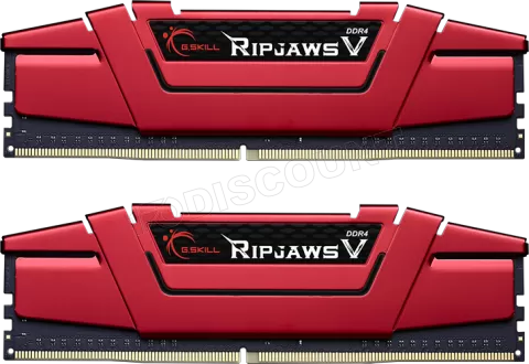 Photo de Kit Barrettes mémoire 32Go (2x16Go) DIMM DDR4 G.Skill RipJaws V  2400Mhz (Rouge)