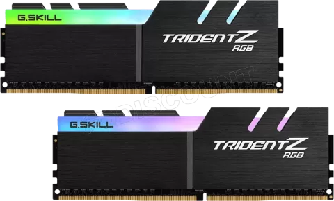 Photo de Kit Barrettes mémoire 32Go (2x16Go) DIMM DDR4 G.Skill Trident Z RGB  2400Mhz (Noir)