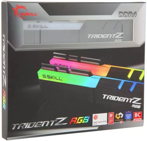 Photo de Kit Barrettes mémoire 32Go (2x16Go) DIMM DDR4 G.Skill Trident Z RGB  2400Mhz (Noir)