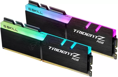 Photo de Kit Barrettes mémoire 32Go (2x16Go) DIMM DDR4 G.Skill Trident Z RGB  2400Mhz (Noir)