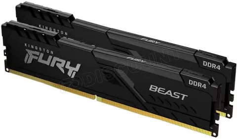 Photo de Kit Barrettes mémoire 32Go (2x16Go) DIMM DDR4 Kingston Fury Beast  3600Mhz (Noir)