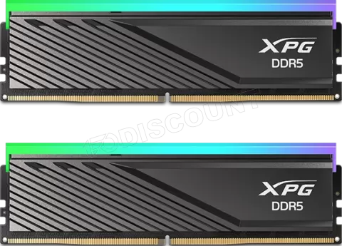 Photo de Kit Barrettes mémoire 32Go (2x16Go) DIMM DDR5 Adata XPG Lancer Blade RGB 6000MHz (Noir)