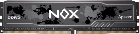 Photo de Kit Barrettes mémoire 32Go (2x16Go) DIMM DDR5 Apacer Nox 5200MHz (Noir)