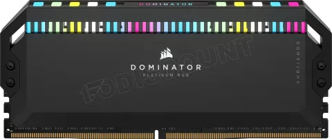 Photo de Kit Barrettes mémoire 32Go (2x16Go) DIMM DDR5 Corsair Dominator Platinum RGB 5200MHz CL40 (Noir)