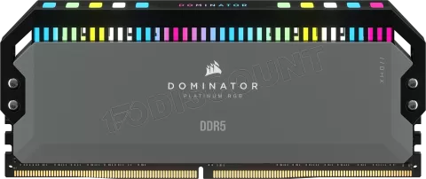 Photo de Kit Barrettes mémoire 32Go (2x16Go) DIMM DDR5 Corsair Dominator Platinum RGB 6000MHz AMD Expo (Gris)