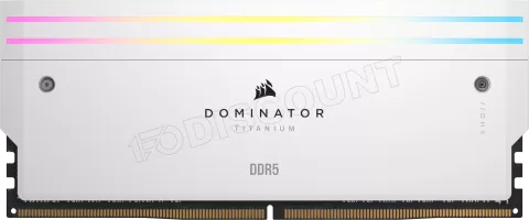 Photo de Kit Barrettes mémoire 32Go (2x16Go) DIMM DDR5 Corsair Dominator Titanium RGB  6600MHz (Blanc)