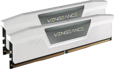 Photo de Kit Barrettes mémoire 32Go (2x16Go) DIMM DDR5 Corsair Vengeance  5200MHz CL40 (Blanc)