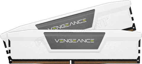 Photo de Kit Barrettes mémoire 32Go (2x16Go) DIMM DDR5 Corsair Vengeance  5200MHz CL40 (Blanc)