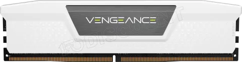 Photo de Kit Barrettes mémoire 32Go (2x16Go) DIMM DDR5 Corsair Vengeance  5600MHz CL40 (Blanc)