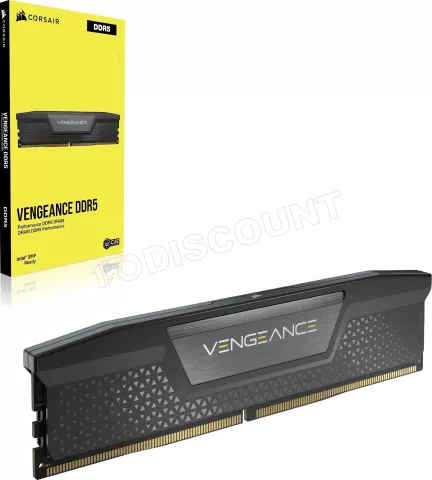 Photo de Kit Barrettes mémoire 32Go (2x16Go) DIMM DDR5 Corsair Vengeance  5600MHz CL40 (Noir)