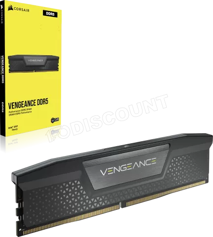 Photo de Kit Barrettes mémoire 32Go (2x16Go) DIMM DDR5 Corsair Vengeance  6000MHz CL36 (Noir)