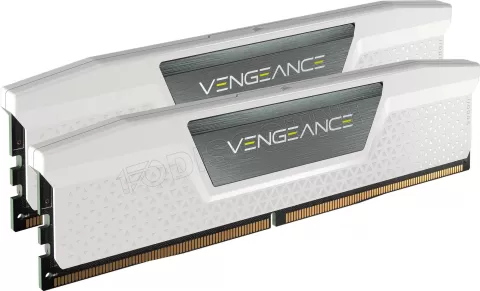 Photo de Kit Barrettes mémoire 32Go (2x16Go) DIMM DDR5 Corsair Vengeance 6400MHz CL32 (Blanc)