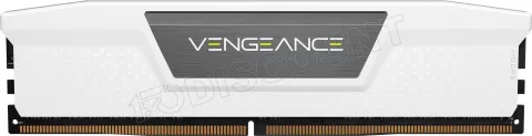 Photo de Kit Barrettes mémoire 32Go (2x16Go) DIMM DDR5 Corsair Vengeance 6400MHz CL32 (Blanc)