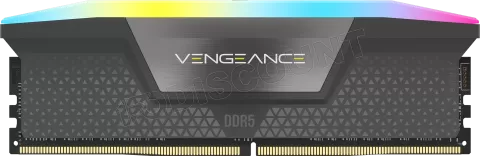 Photo de Kit Barrettes mémoire 32Go (2x16Go) DIMM DDR5 Corsair Vengeance RGB  5600MHz CL40 (Noir)