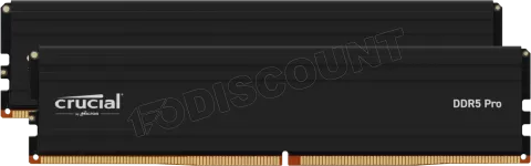 Photo de Kit Barrettes mémoire 32Go (2x16Go) DIMM DDR5 Crucial Pro  5600MHz (Noir)