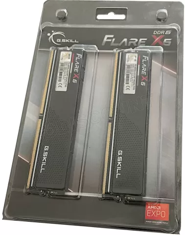 Photo de Kit Barrettes mémoire 32Go (2x16Go) DIMM DDR5 G.Skill Flare X5 6000MHz AMD Expo (Noir)