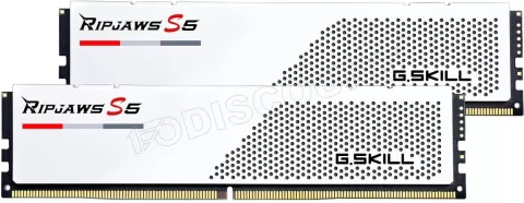 Photo de Kit Barrettes mémoire 32Go (2x16Go) DIMM DDR5 G.Skill Ripjaws S5 6000MHz (Blanc)