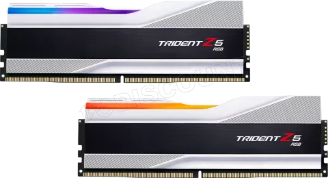 Photo de Kit Barrettes mémoire 32Go (2x16Go) DIMM DDR5 G.Skill Trident Z5 RGB  5200MHz (Argent)