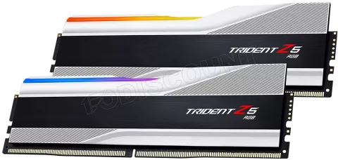 Photo de Kit Barrettes mémoire 32Go (2x16Go) DIMM DDR5 G.Skill Trident Z5 RGB 6800MHz (Argent)