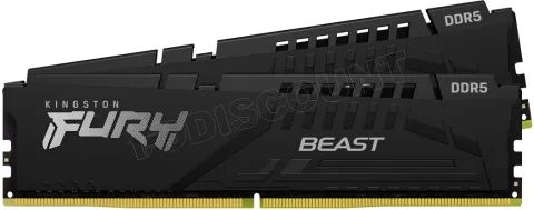 Photo de Kit Barrettes mémoire 32Go (2x16Go) DIMM DDR5 Kingston Fury Beast  5600MHz CL36 (Noir)