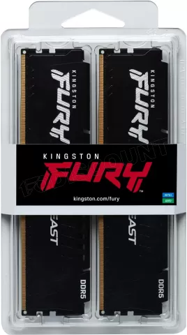 Photo de Kit Barrettes mémoire 32Go (2x16Go) DIMM DDR5 Kingston Fury Beast 6000MHz CL36 (Noir)