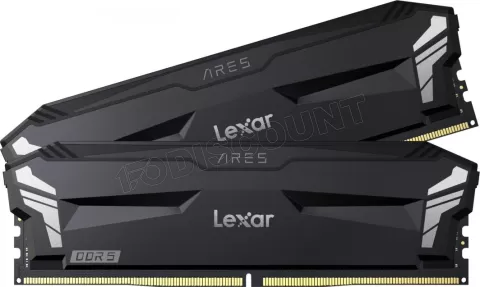 Photo de Kit Barrettes mémoire 32Go (2x16Go) DIMM DDR5 Lexar Ares 2nd Gen 6000MHz (Noir)