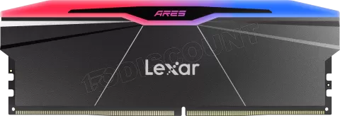 Photo de Kit Barrettes mémoire 32Go (2x16Go) DIMM DDR5 Lexar Ares 2nd Gen RGB 6000MHz (Noir)