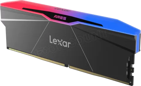 Photo de Kit Barrettes mémoire 32Go (2x16Go) DIMM DDR5 Lexar Ares 2nd Gen RGB 7600MHz (Noir)
