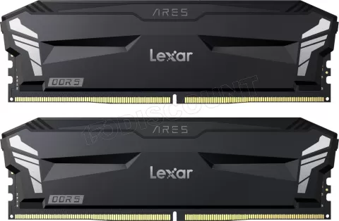 Photo de Kit Barrettes mémoire 32Go (2x16Go) DIMM DDR5 Lexar Ares OC 6000MHz (Noir)
