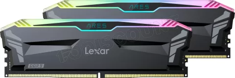 Photo de Kit Barrettes mémoire 32Go (2x16Go) DIMM DDR5 Lexar Ares RGB 6800MHz (Noir)