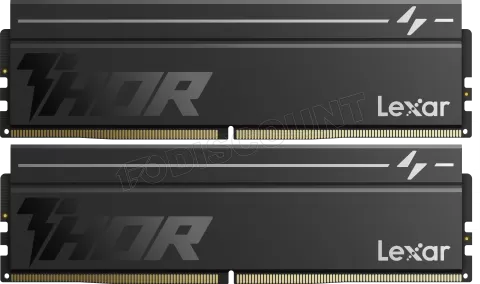 Photo de Kit Barrettes mémoire 32Go (2x16Go) DIMM DDR5 Lexar Thor 2nd Gen 6000MHz CL38 (Noir)