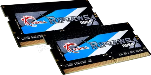 Photo de Kit Barrettes mémoire 32Go (2x16Go) SODIMM DDR4 G.Skill RipJaws 3200Mhz (Noir)