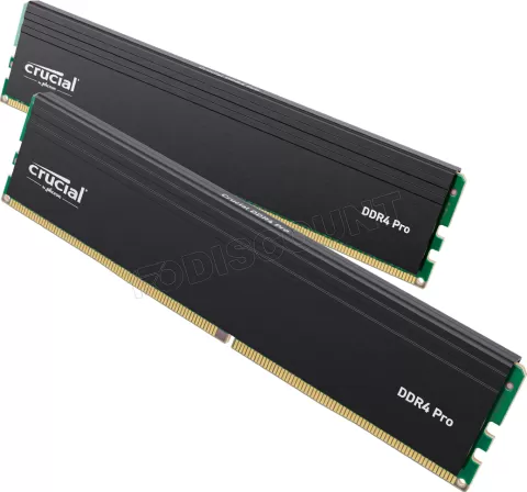 Photo de Kit Barrettes mémoire 64Go (2x32Go) DIMM DDR4 Crucial Pro  3200Mhz (Noir)