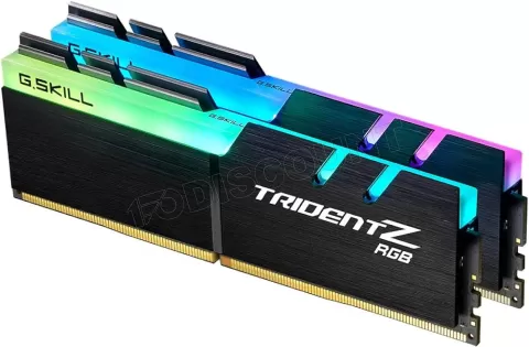 Photo de Kit Barrettes mémoire 64Go (2x32Go) DIMM DDR4 G.Skill Trident Z RGB 4400Mhz (Noir)