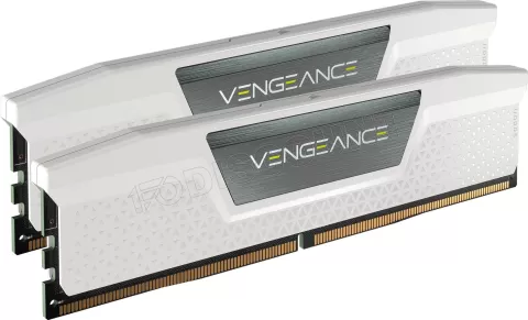 Photo de Kit Barrettes mémoire 64Go (2x32Go) DIMM DDR5 Corsair Vengeance  5200MHz (Blanc)