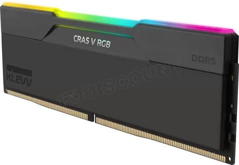 Photo de Kit Barrettes mémoire 64Go (2x32Go) DIMM DDR5 Klevv Cras V RGB 6000Mhz (Noir)