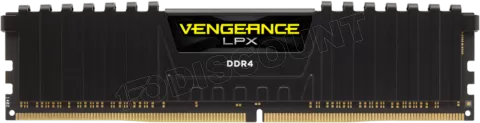 Photo de Kit Barrettes mémoire 64Go (4x16Go) DIMM DDR4 Corsair Vengeance LPX  3200Mhz (Noir)