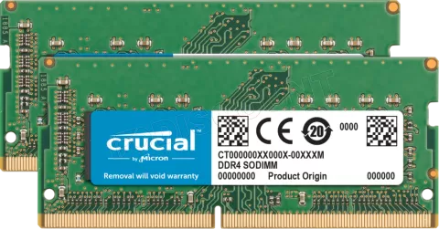 Photo de Kit Barrettes mémoire SODIMM DDR4 32Go (2x16Go) Crucial Mac 2666Mhz (Vert)