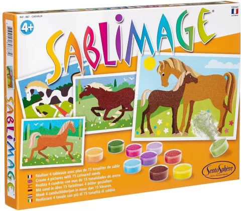 Photo de Kit créatif Sentosphère - Sablimage Chevaux (tableau à sabler)