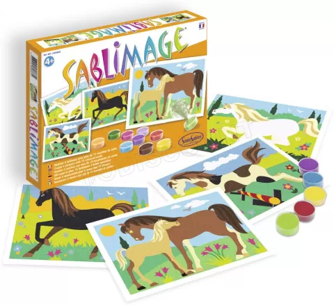 Photo de Kit créatif Sentosphère - Sablimage Chevaux (tableau à sabler)