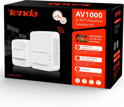 Photo de Kit de 2 Adaptateurs CPL + WiFi Tenda PH10 (AV1000)